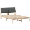 vidaXL Bed frame Brown and dark grey 140 x 200 cm Solid pine wood