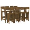 vidaXL 9 Piece Garden Bar Set Honey Brown Solid Wood Pine