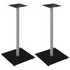 vidaXL Speaker Stands 2 pcs Black&Silver Tempered Glass 1 Pillar Design