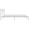vidaXL Metal Bed Frame without Mattress with Headboard White 200x200cm
