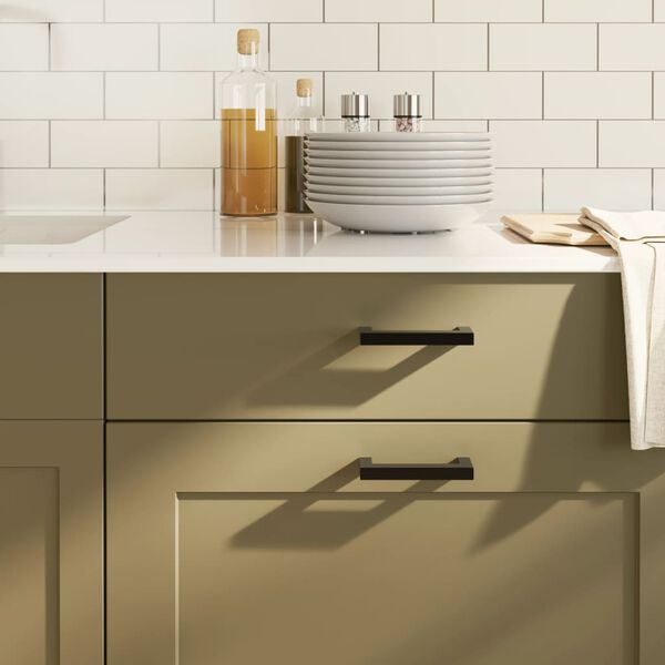 vidaXL Cabinet Handles 10 pcs Black 96 mm Stainless Steel