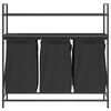 vidaXL Laundry Basket 3 Compartments with Shelves Black Oak