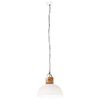 vidaXL Industrial Hanging Lamp White Round 42 cm E27 Solid Mango Wood