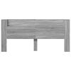 vidaXL Headboard Cabinet with LED Grey Sonoma 220x16.5x103.5 cm