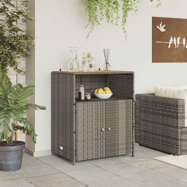 vidaXL Cabinet Grey 70 x 50 x 87 cm Polyester and Roly Ratten