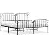 vidaXL Metal Bed Frame without Mattress with Footboard Black 180x200cm