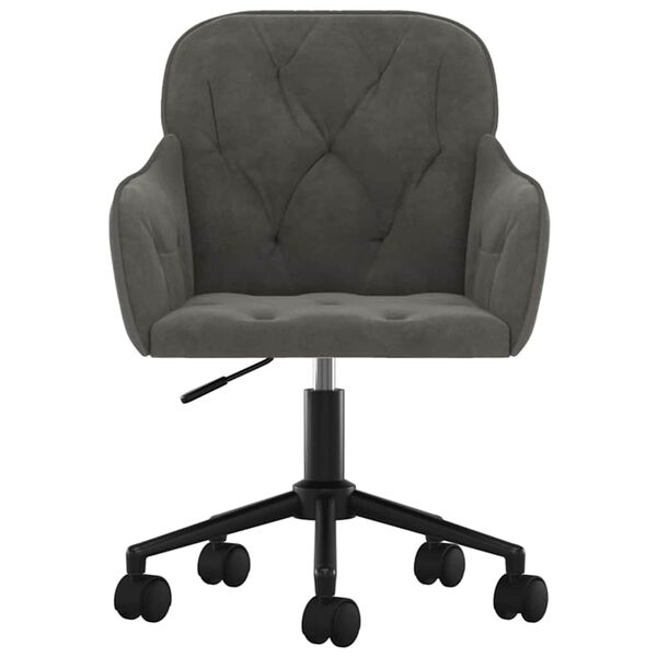 vidaXL Office Chair with Wheel Dark Grey 56 x 61.5 x 72 cm Velvet