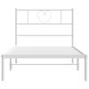 vidaXL Metal Bed Frame without Mattress with Headboard White 80x200cm