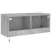 vidaXL TV Wall Cabinet with LED Lights Concrete Grey 100x35x41 cm