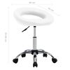 vidaXL Rolling Work Chair White Faux Leather