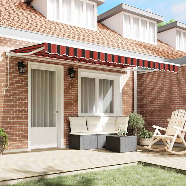 vidaXL Retractable Awning Manual Orange and Black 350 x 200 cm