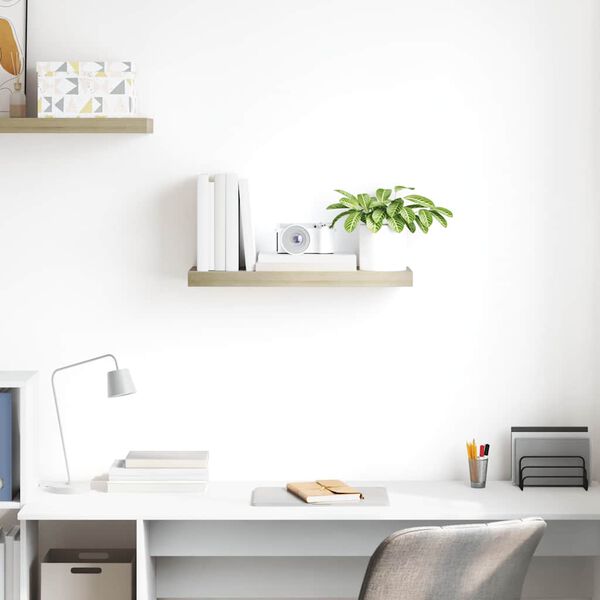 vidaXL Floating Wall Shelf Oak 60x23.5x3.8 cm MDF