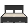 vidaXL Bed Frame with Headboard Black 140 x 190 cm Engineered Wood