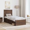 vidaXL Bed Frame with Headboard Brown Oak 75 x 190 cm Solid Pine Wood