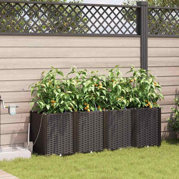 vidaXL Garden Planter 4 pcs Brown Steel