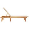 vidaXL Sun Lounger Grey Solid Wood Acacia and Textilene