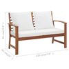 vidaXL 4 Piece Garden Lounge Set with Cushions Solid Wood Acacia