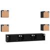 vidaXL TV Cabinet Set Wall-mounted 7 pcs Black Oak Engineered Wood