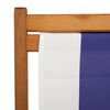 vidaXL Folding Beach Chairs 2 pcs Blue and White Fabric and Solid Wood