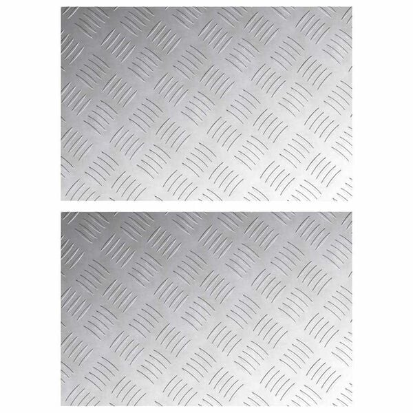 vidaXL Stair Tread Rectangular 2 pcs Silver 60 x 40 cm Aluminium