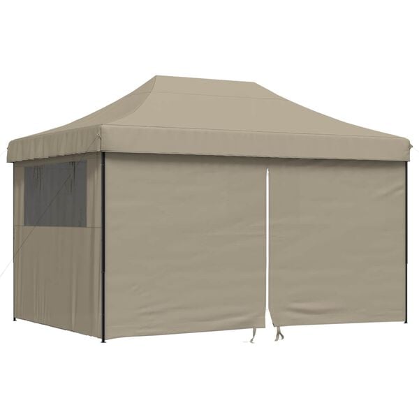 vidaXL Party Tent Folding Taupe 292 x 440 x 315 cm Oxford Fabric