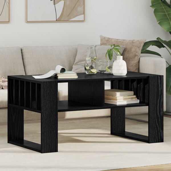vidaXL Coffee Table Black Oak 92 x 49.5 x 45 cm Engineered Wood