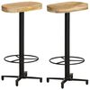 vidaXL Bar Stool | Set of 2 | Natural Wood, Black