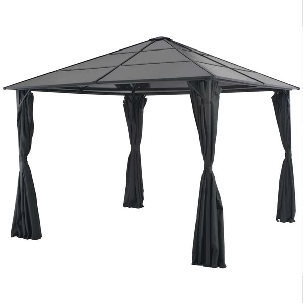 vidaXL Gazebo with Curtain Aluminium 3x3 m Black