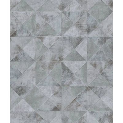 Noordwand Topchic Wallpaper Graphic Shapes Facet Metallic Grey