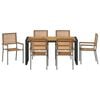 vidaXL Garden Dining Set 7 pcs Grey and Brown Poly Rattan