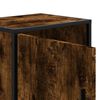vidaXL Bedside Cabinet Smoked Oak 40x31x50 cm Engineered Wood and Metal