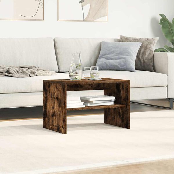 vidaXL TV Cabinet Smoked Oak 60x40x40 cm Engineered Wood