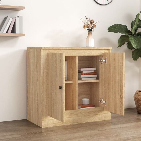 vidaXL Sideboard Sonoma Oak 70x35.5x67.5 cm Engineered Wood
