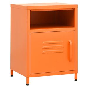 vidaXL Nightstand | Orange | Steel | 35x35x51 cm | Adjustable Feet | Nightstand