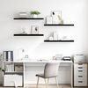 vidaXL Floating Wall Shelves 4 pcs High Gloss Black 90x23.5x3.8 cm MDF