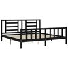 vidaXL Bed Frame without Mattress Black Super King Size Solid Wood Pine