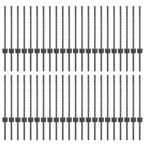 vidaXL Embedded Fence Post 44 pcs Grey 100 cm Powder-Coated Steel