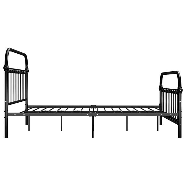 vidaXL Bed Frame without Mattress with Headboard Black 140x200 cm Metal