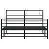 vidaXL Metal Bed Frame without Mattress with Footboard Black 140x200cm