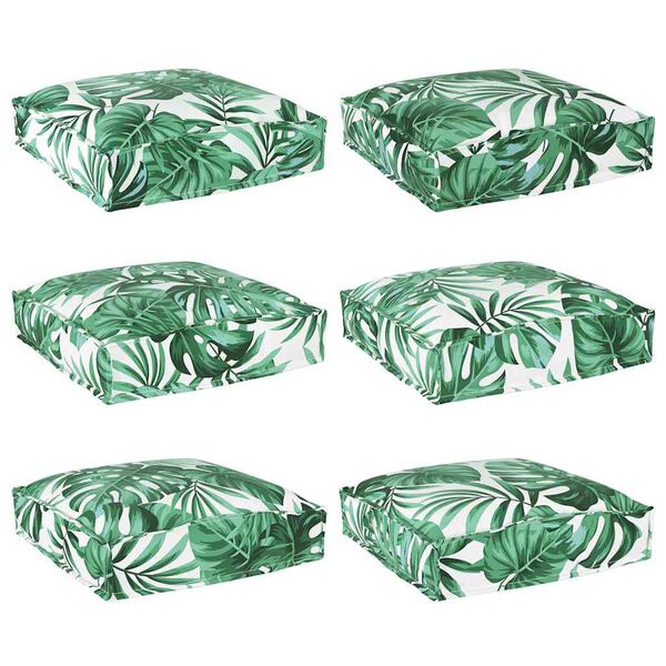vidaXL Cushion Leaf 6 pcs Leaf Pattern 40 x 40 x 8 cm Oxford Fabric