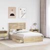 vidaXL Storage Bed with Drawer Sonoma Oak 135 x 190 cm Engineered Wood