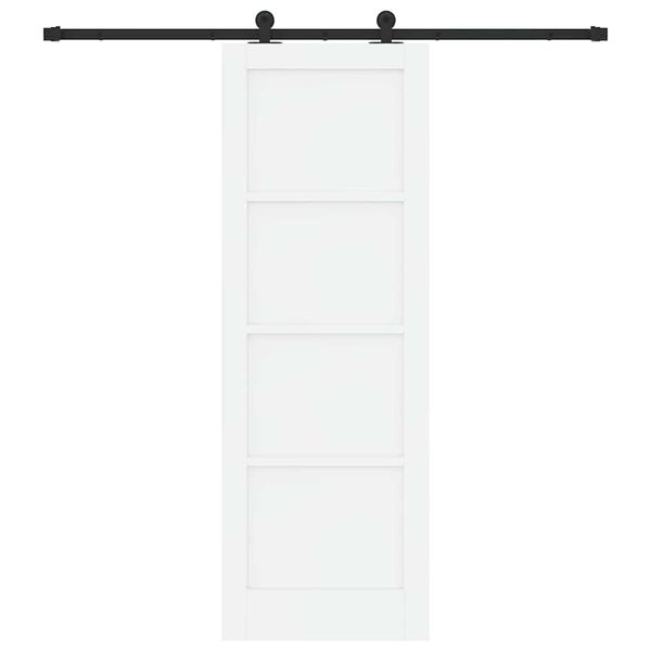 vidaXL Sliding Door White and Black 73.5 x 211 cm Solid Pine Wood