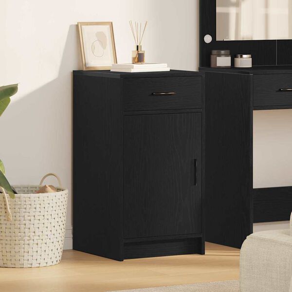vidaXL Sideboard Black Oak 40 x 40.5 x 75 cm Engineered wood