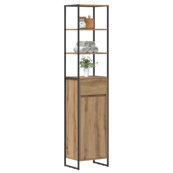 vidaXL Bathroom Cabinet Artisian Oak 40 x 30 x 180 cm Engineered Wood