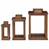 vidaXL Lantern 3 pcs Natural Mahogany Wood