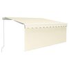 vidaXL Manual Awning 3 x 2.5 m Cream 100% Polyester