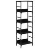 vidaXL Bookshelf 4-Tier 50x33x153cm Engineered Wood Black Oak