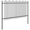 vidaXL Spike Arch Fence Black 200 x 166 cm Powder-Coated Steel