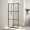 vidaXL Walk-in Shower Wall with Clear ESG Glass 100x195 cm Black