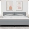 vidaXL Headboard with Headboard Light Grey 180 cm Faux Leather